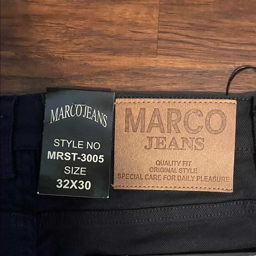 Marco Dark Blue Straight-Leg Jeans. Size 32 X 30. NWT, Retail $70